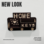 Home & Keys Wooden Wall Organizer – Rustic Style