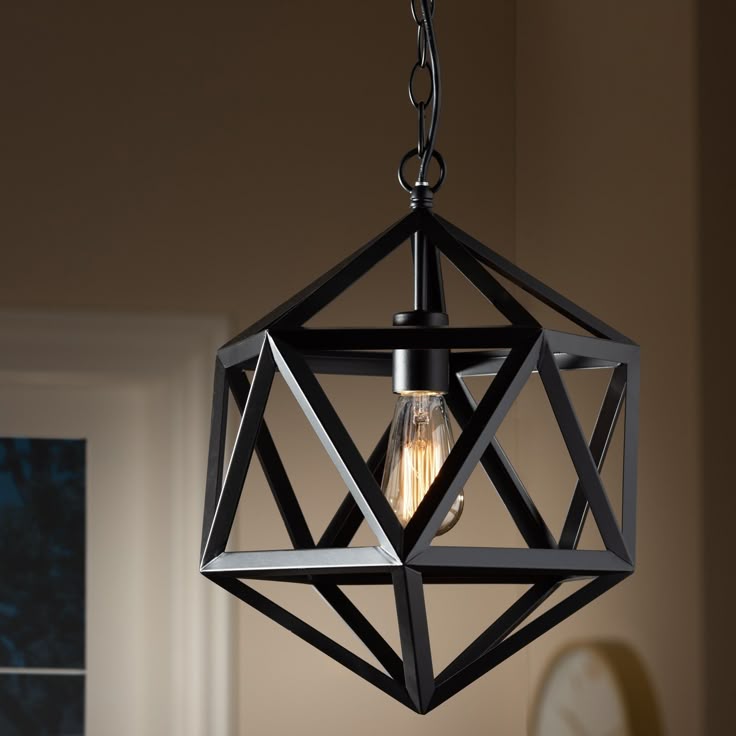 Hexagon Hanging Lamp – Modern Geometric Ceiling Light (Bulb Included)