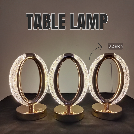 Crystal LED Table Lamp – Modern Diamond Cut Design, USB Rechargeable