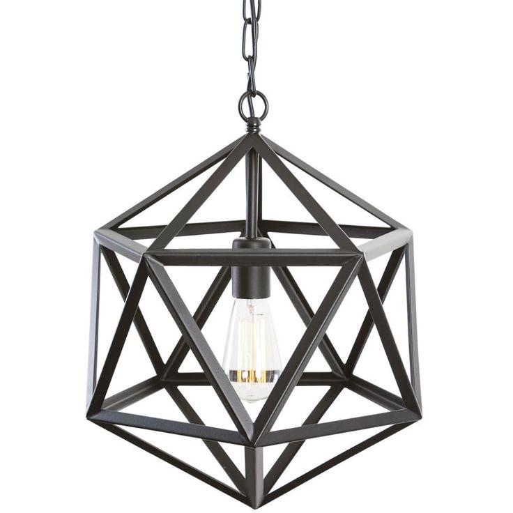 Hexagon Hanging Lamp – Modern Geometric Ceiling Light (Bulb Included)