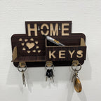 Home & Keys Wooden Wall Organizer – Rustic Style