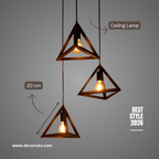 Triangle Hanging Lamp – Modern Ceiling Light 3-in-1 (Bulbs Included)