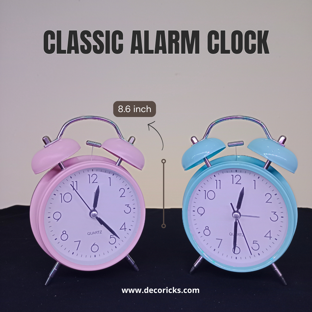 Retro Bell Alarm Clock – Cozy Pastel Design (Working Alarm)