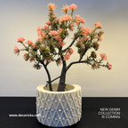 Artificial Flowering Plants in Decorative Pot – 9 Inch | (Min order 2) | Home & Office Tabletop Decor