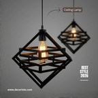 Doremon Style Hanging Lamp – Modern Geometric Ceiling Light (Bulb Included)