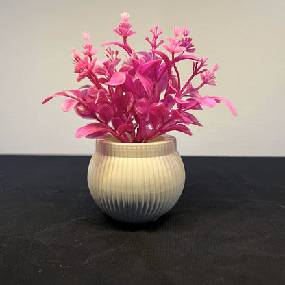Artificial Flower Trio – Set of 3 Mini Pots for Home Decor