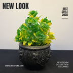 Artificial Flowering Plants in Decorative Pot – 9 Inch | (Min order 2) | Home & Office Tabletop Decor