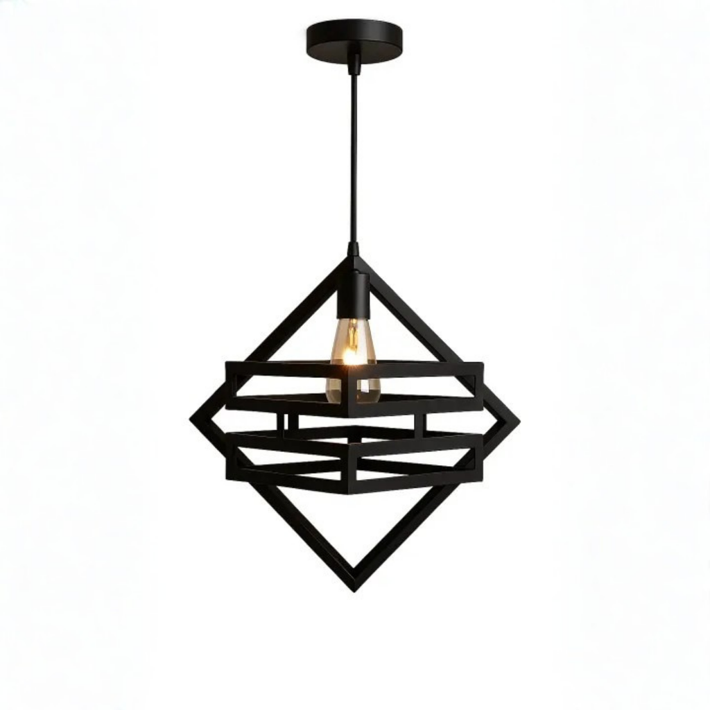 Doremon Style Hanging Lamp – Modern Geometric Ceiling Light (Bulb Included)