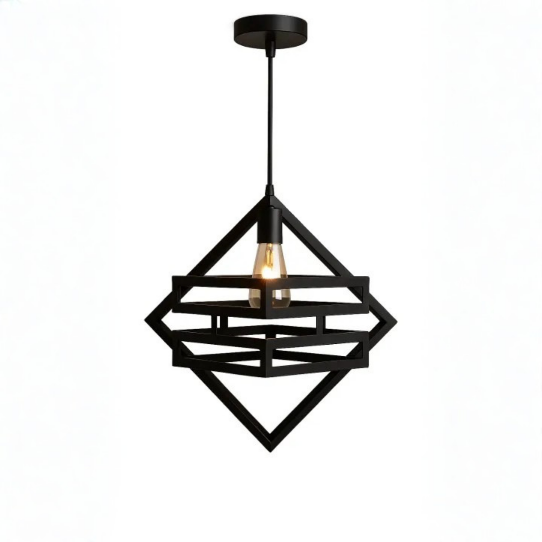 Doremon Style Hanging Lamp – Modern Geometric Ceiling Light (Bulb Included)