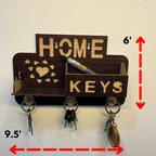 Home & Keys Wooden Wall Organizer – Rustic Style