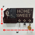 Wooden Key Holder with Shelf – Wall Mounted Organizer