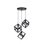 Base Square Cube Hanging Lamp | Ceiling & Pendant Light 3 in 1 (Bulbs Included)
