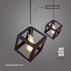 Base Square Cube Hanging Lamp | Ceiling & Pendant Light 3 in 1 (Bulbs Included)