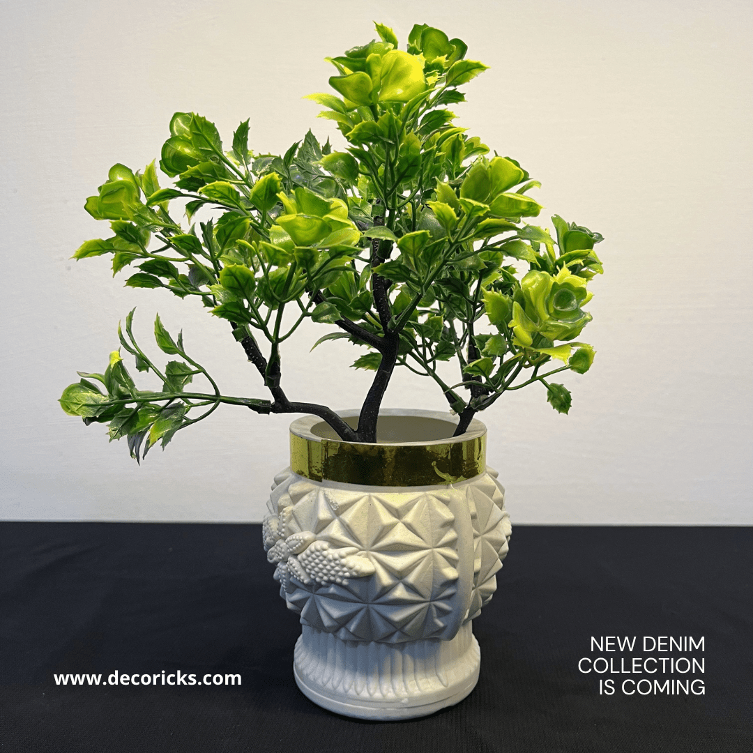 Artificial Flowering Plants in Decorative Pot – 9 Inch | (Min order 2) | Home & Office Tabletop Decor - Decoricks
