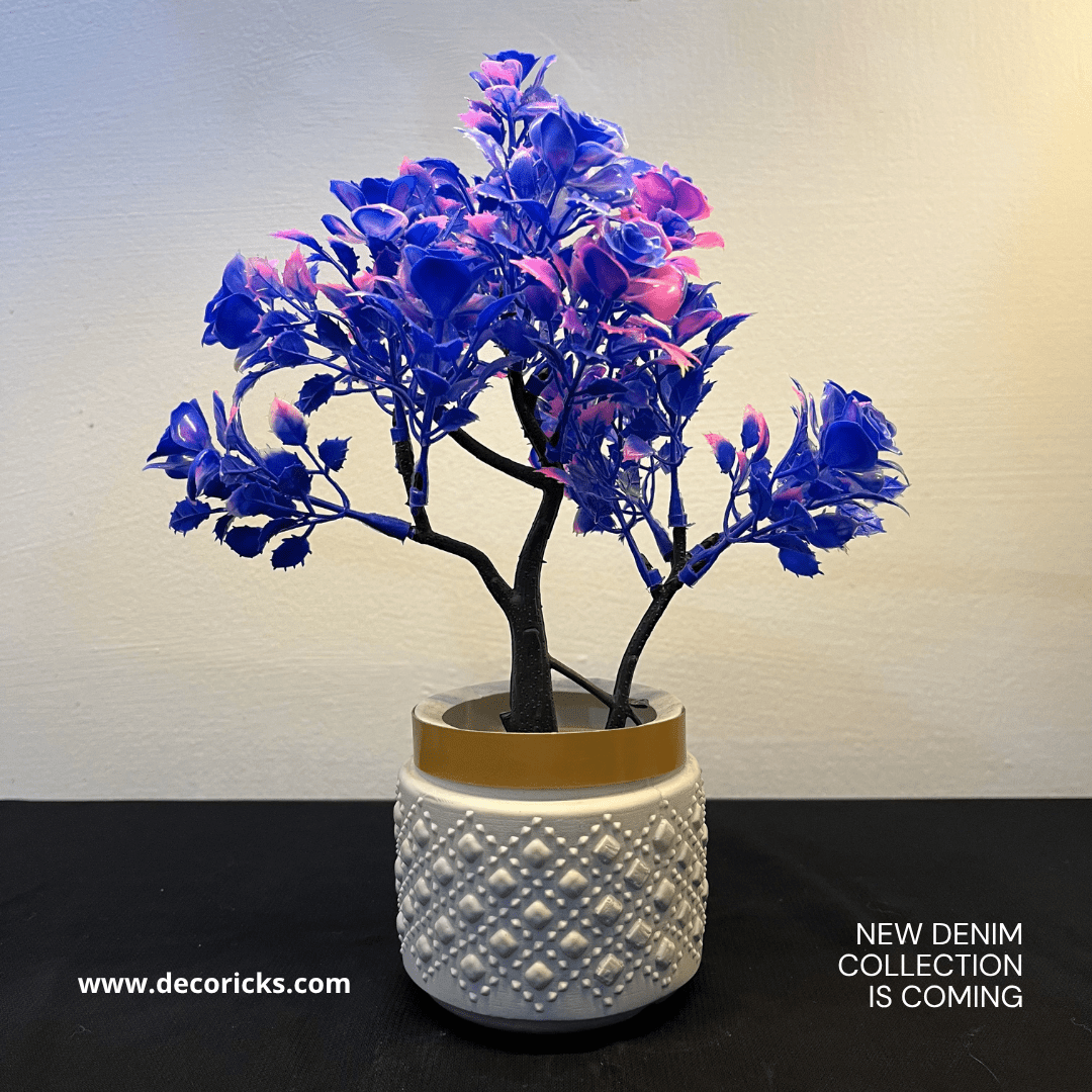 Artificial Flowering Plants in Decorative Pot – 9 Inch | (Min order 2) | Home & Office Tabletop Decor - Decoricks
