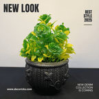 Artificial Flowering Plants in Decorative Pot – 9 Inch | (Min order 2) | Home & Office Tabletop Decor - Decoricks