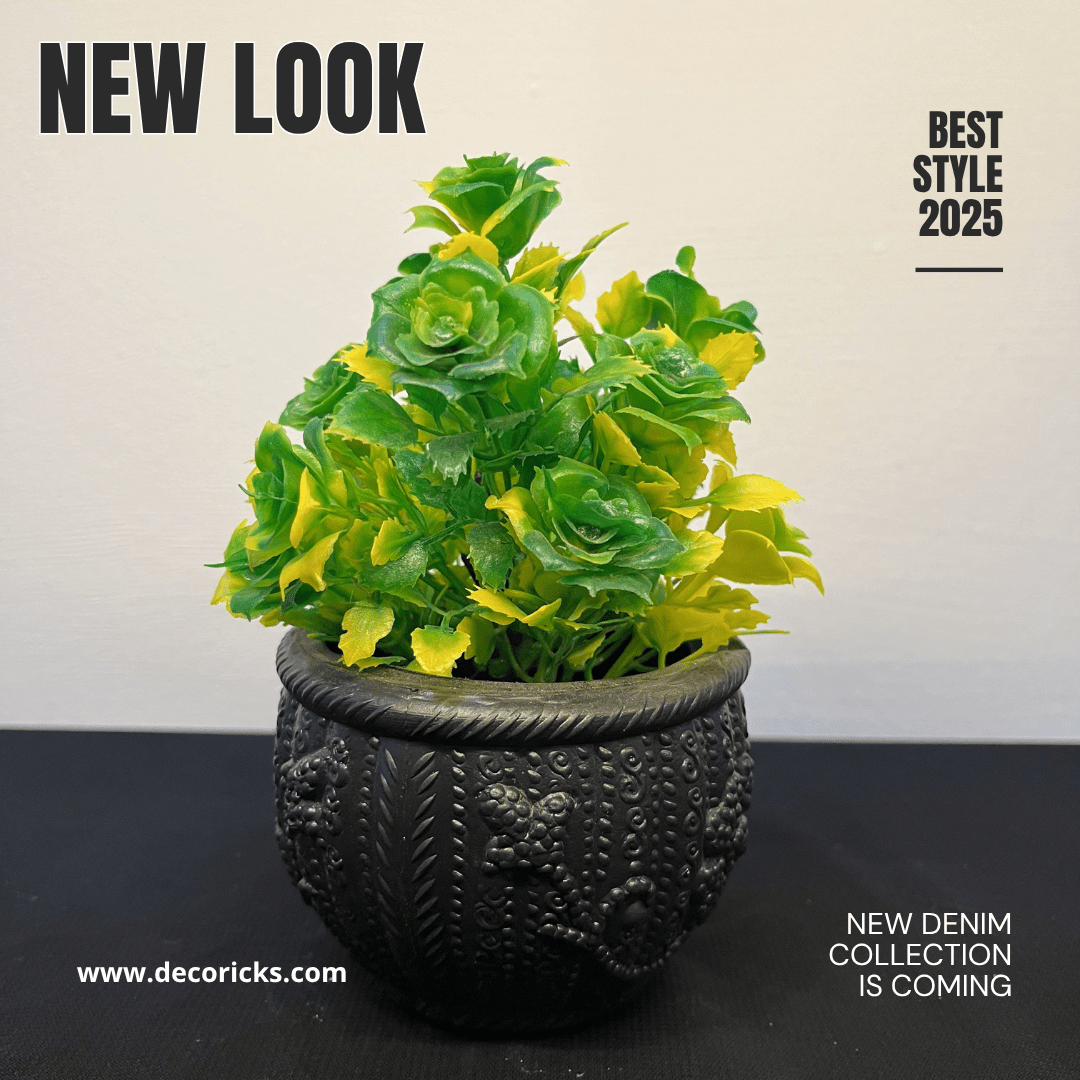 Artificial Flowering Plants in Decorative Pot – 9 Inch | (Min order 2) | Home & Office Tabletop Decor - Decoricks