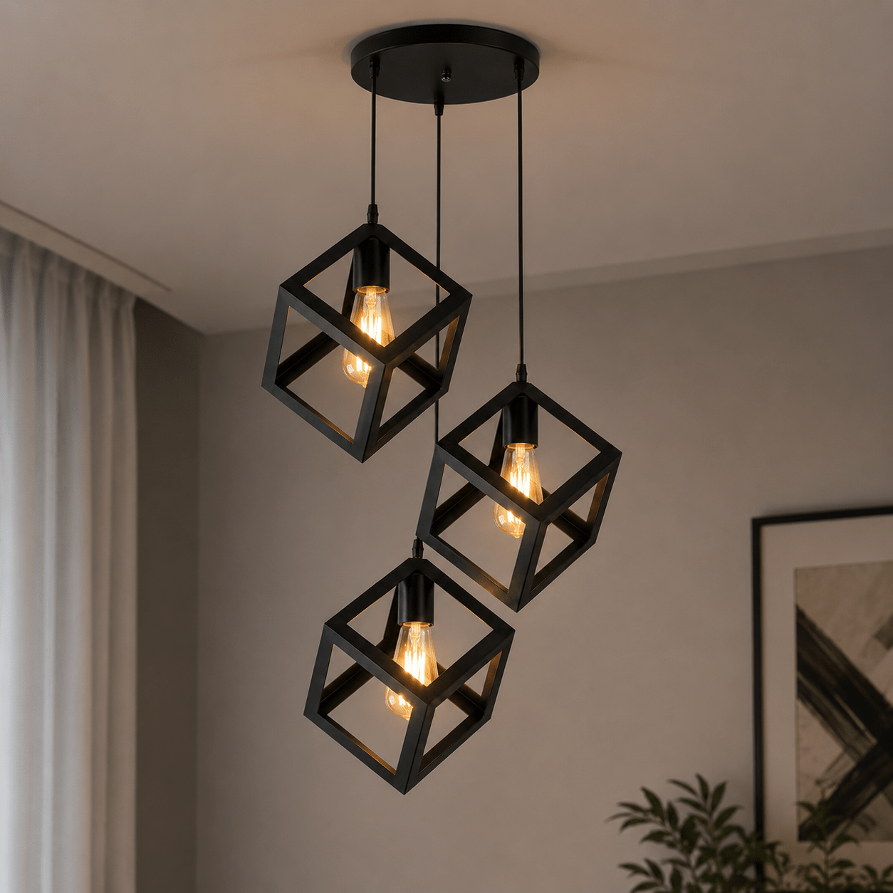 3-in-1 Square Hanging Lamp