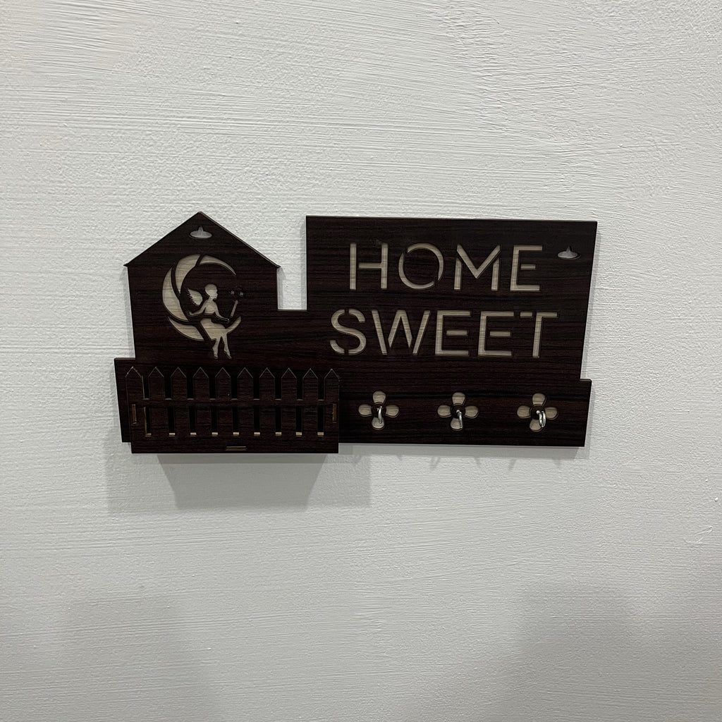 Wooden Key Holder with Shelf – Wall Mounted Organizer