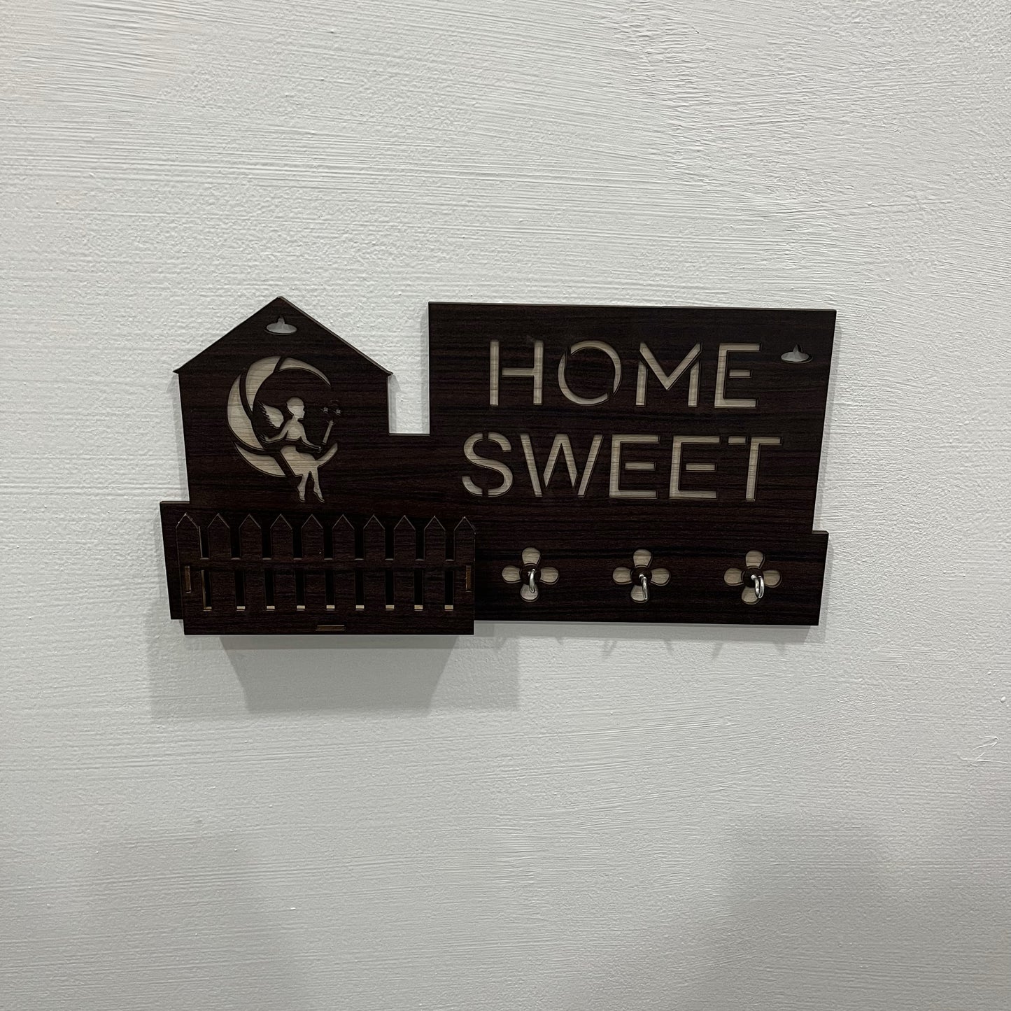 Wooden Key Holder with Shelf – Wall Mounted Organizer