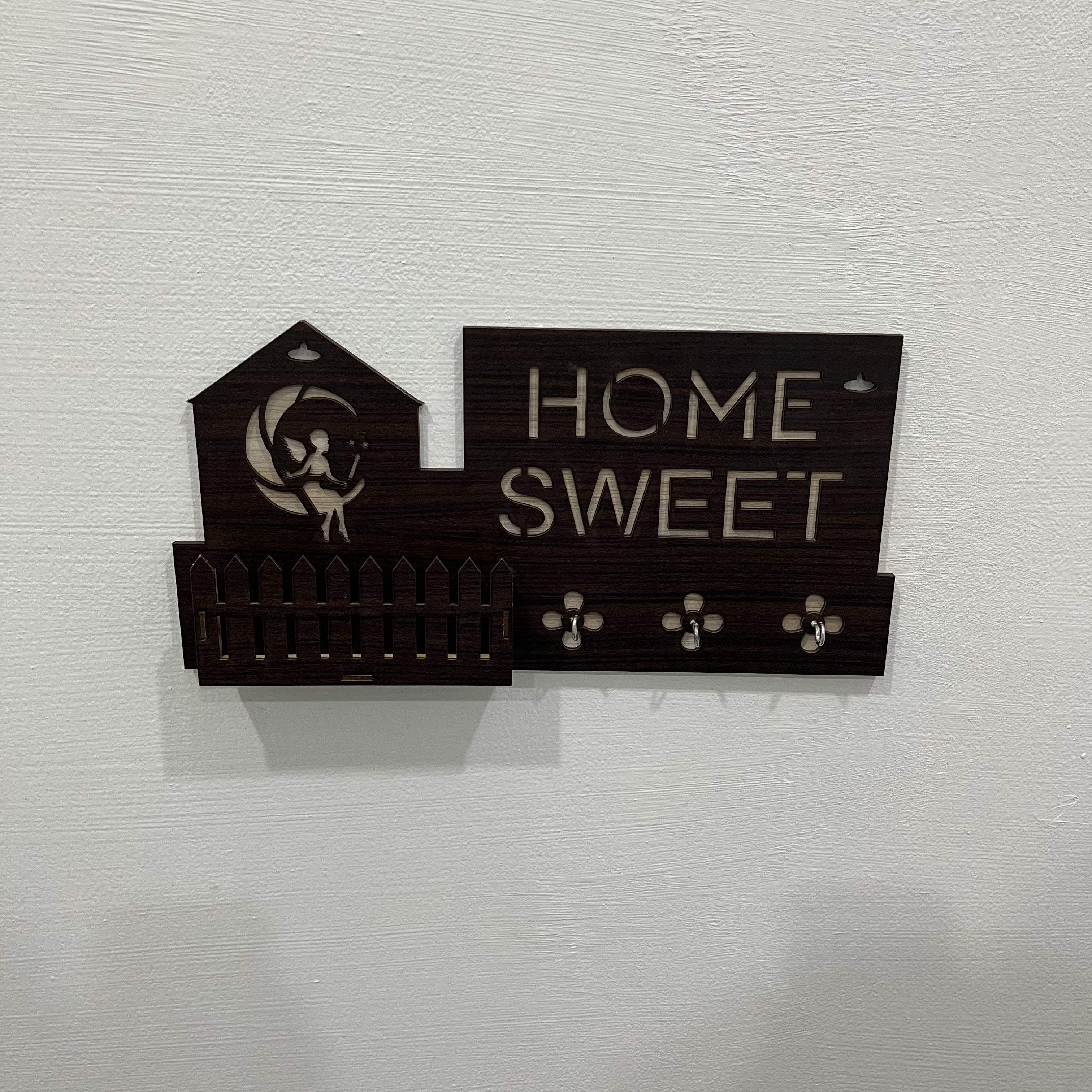 Wooden Key Holder with Shelf – Wall Mounted Organizer