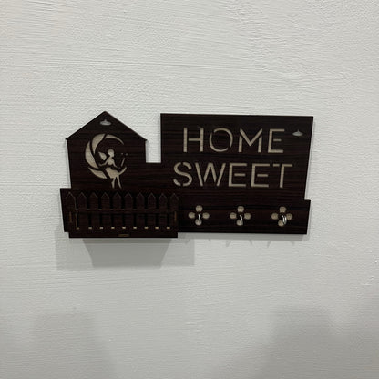 Wooden Key Holder with Shelf – Wall Mounted Organizer