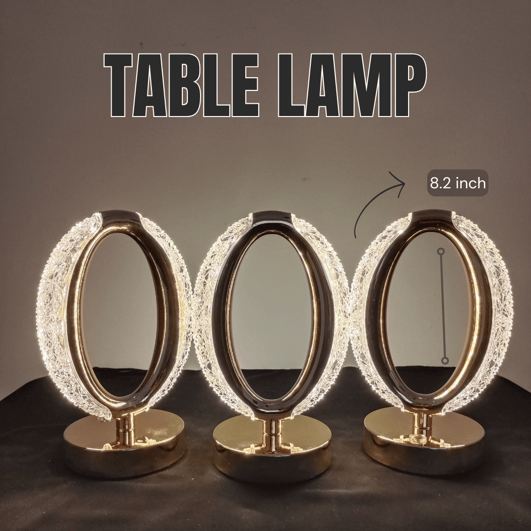 Crystal LED Table Lamp – Modern Diamond Cut Design, USB Rechargeable - Decoricks