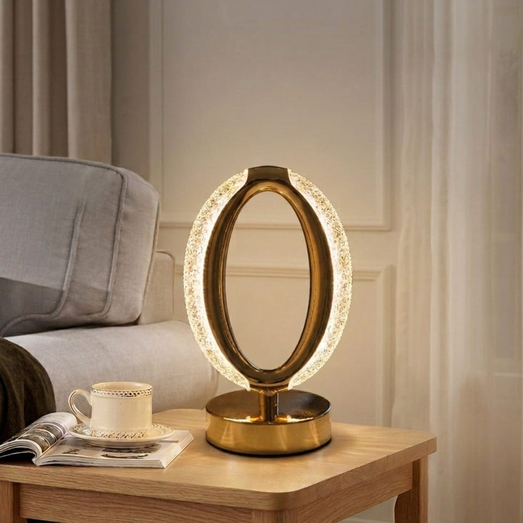 Crystal LED Table Lamp – Modern Diamond Cut Design, USB Rechargeable - Decoricks