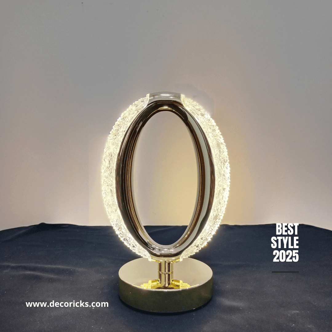 Crystal LED Table Lamp – Modern Diamond Cut Design, USB Rechargeable - Decoricks