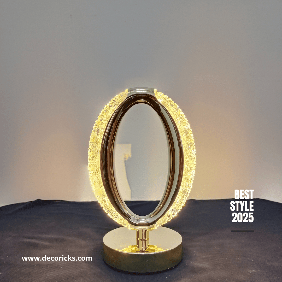Crystal LED Table Lamp – Modern Diamond Cut Design, USB Rechargeable - Decoricks