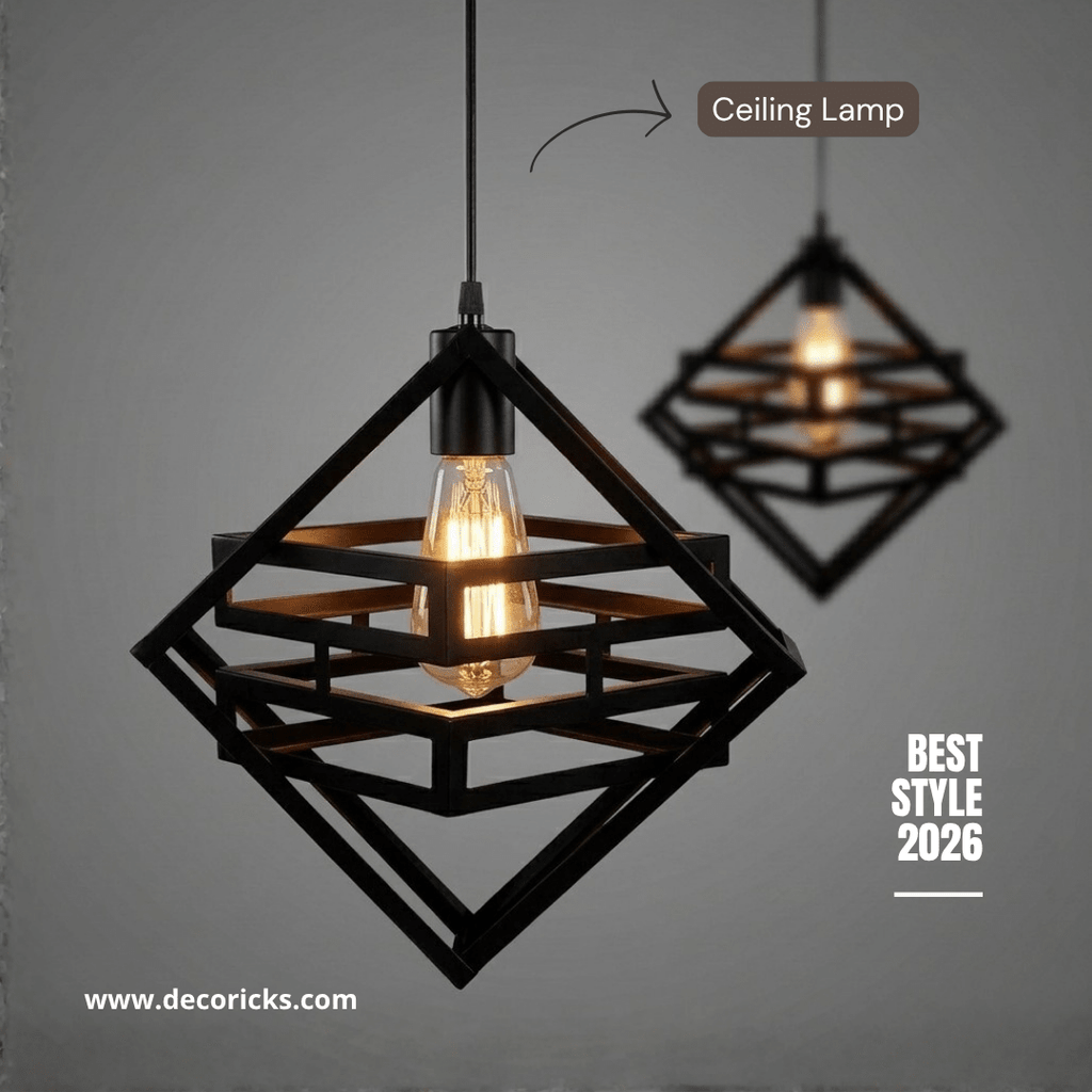 Doremon Style Hanging Lamp – Modern Geometric Ceiling Light (Bulb Included) - Decoricks