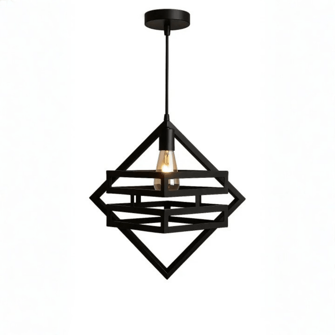 Doremon Style Hanging Lamp – Modern Geometric Ceiling Light (Bulb Included) - Decoricks