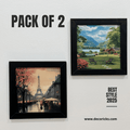 Framed Wall Art – Eiffel & Scenic Garden (Pack of 2) - Decoricks