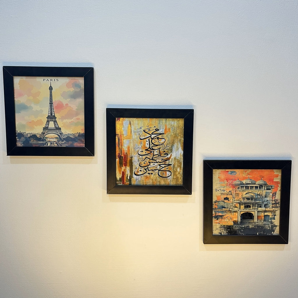 Framed Wall Art – Eiffel Tower & Inspirational Quotes | (Min order 3 pieces)| Size (10' x 10') - Decoricks