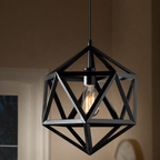Hexagon Hanging Lamp – Modern Geometric Ceiling Light (Bulb Included) - Decoricks