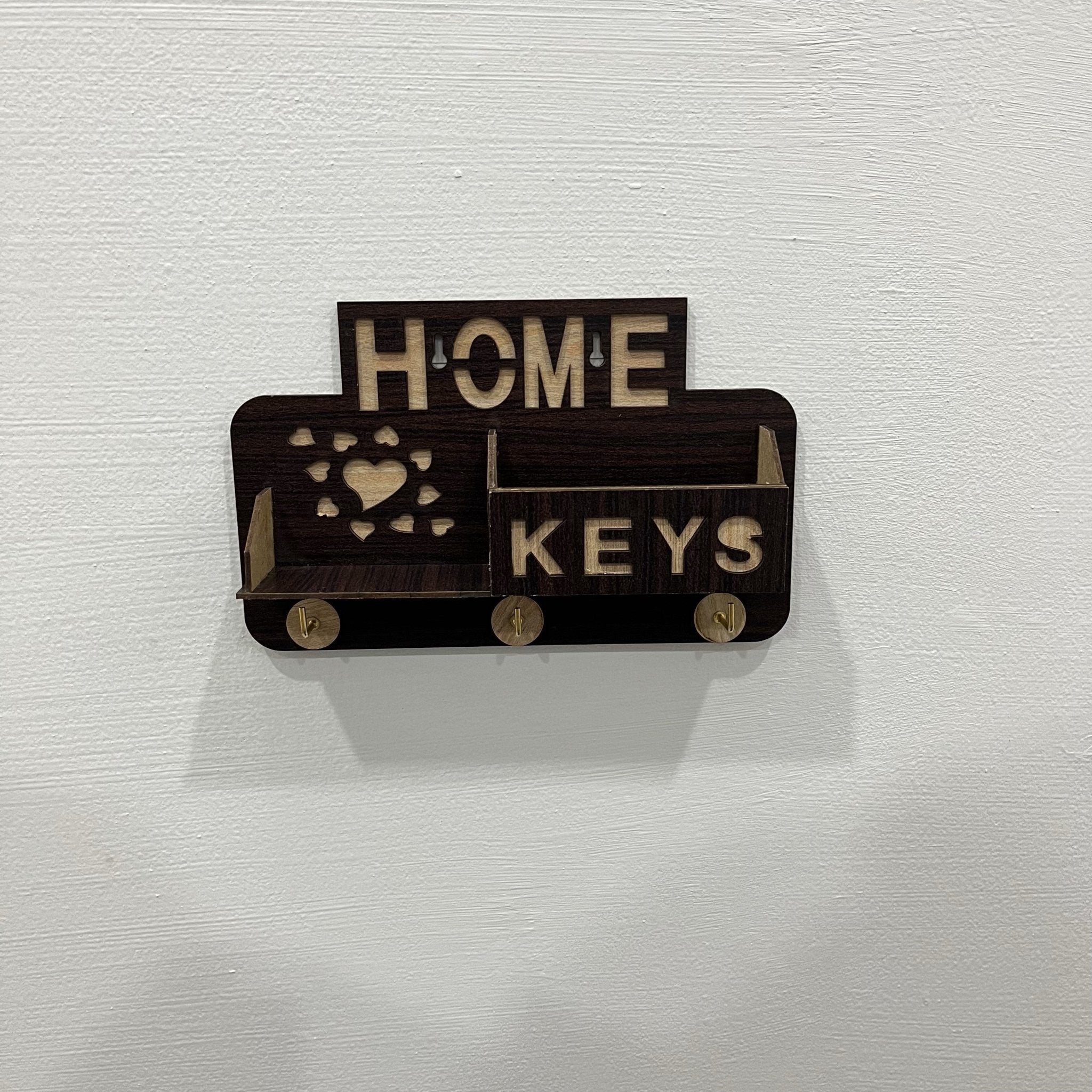 Home & Keys Wooden Wall Organizer – Rustic Style - Decoricks