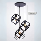 Base Square Cube Hanging Lamp | Ceiling & Pendant Light 3 in 1 (Bulbs Included)