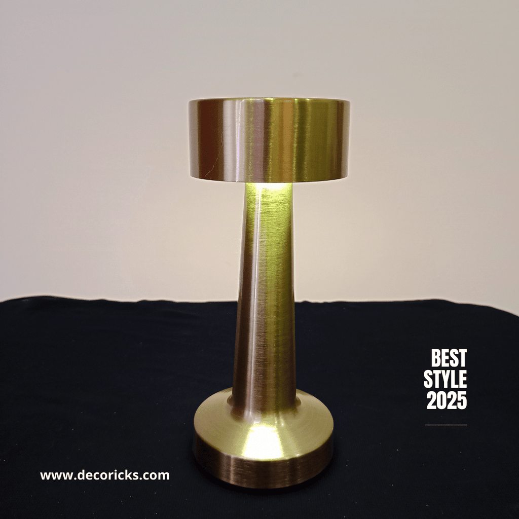 Metal LED Table Lamp – USB Rechargeable, Modern Design - Decoricks