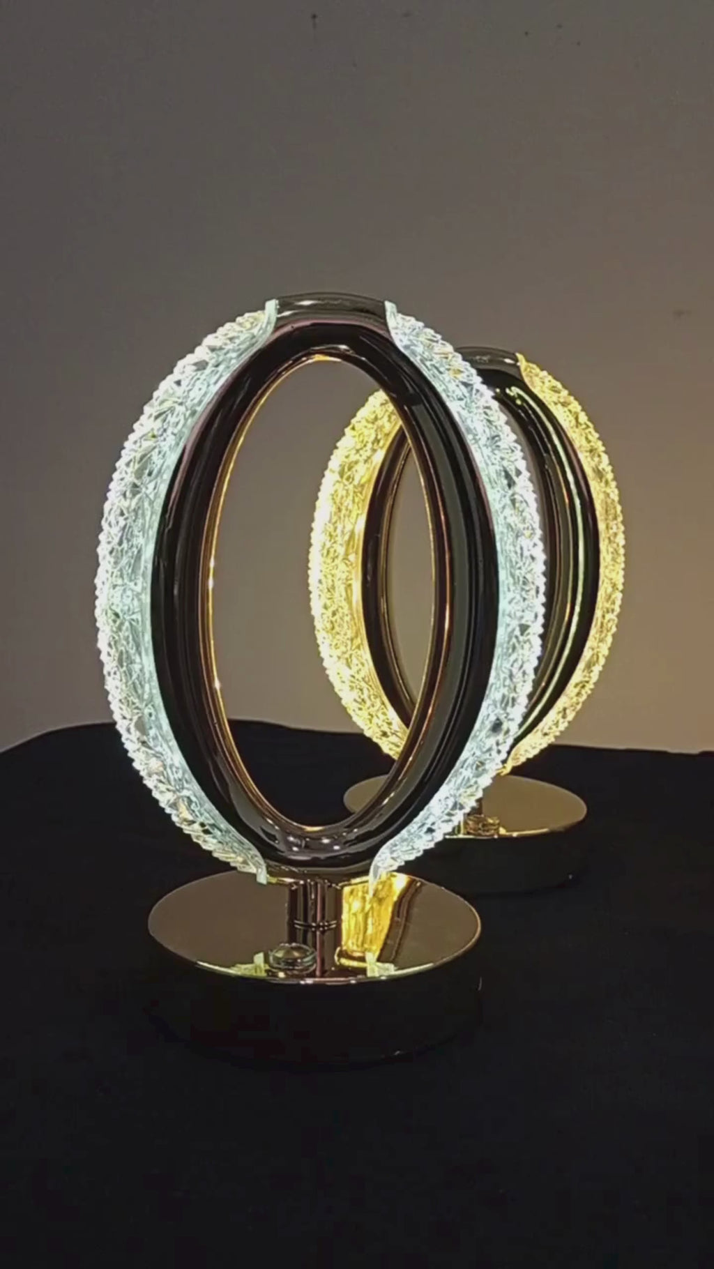 Crystal LED Table Lamp – Modern Diamond Cut Design, USB Rechargeable