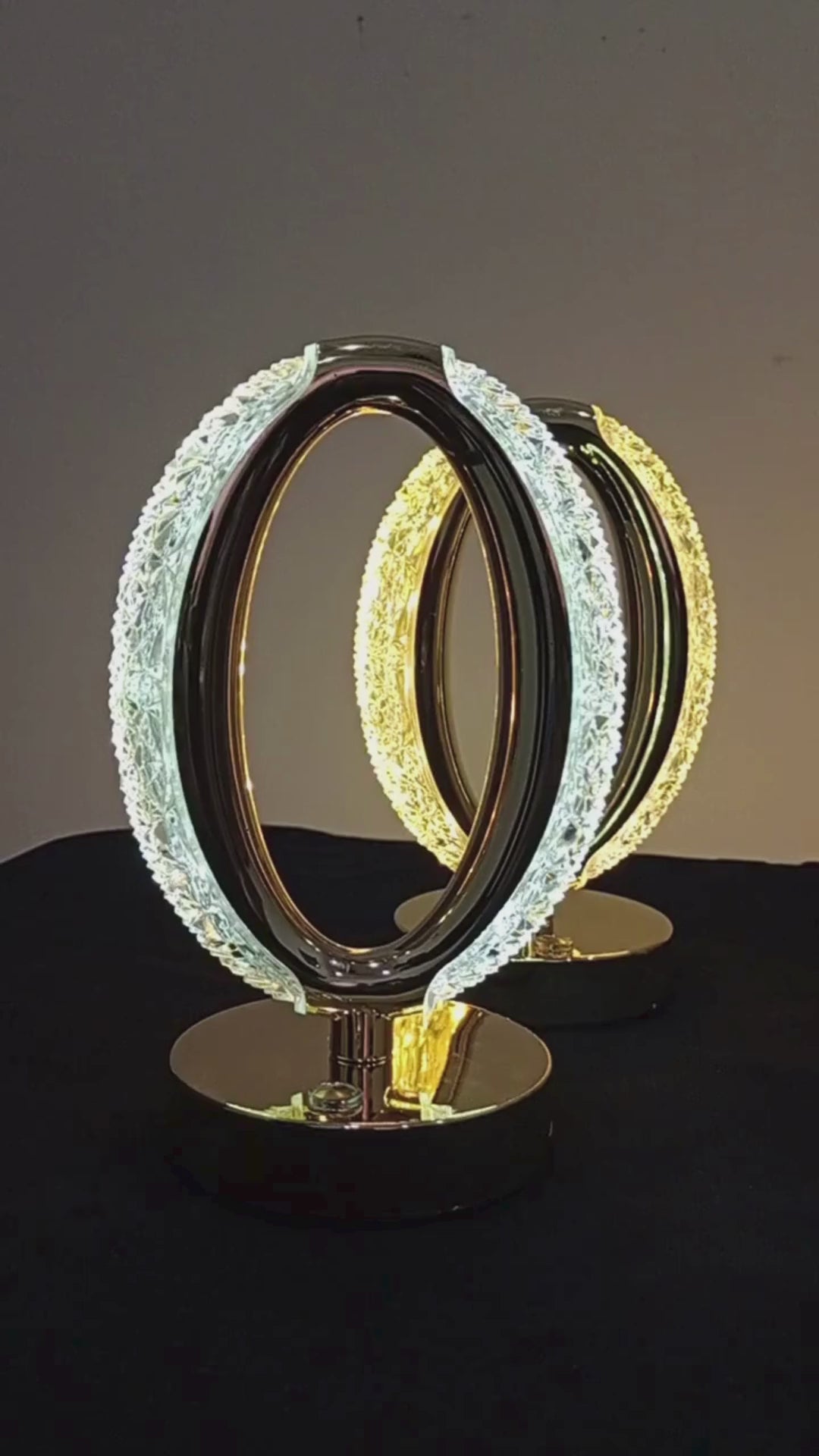 Crystal LED Table Lamp – Modern Diamond Cut Design, USB Rechargeable