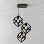 Square Cube Hanging Lamp — 3-in-1 Ceiling & Pendant Light, Bulbs Included - Decoricks
