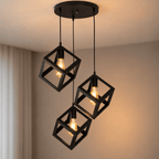 Square Cube Hanging Lamp — 3-in-1 Ceiling & Pendant Light, Bulbs Included - Decoricks