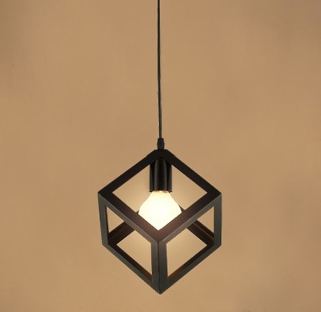 Square Cube Shaped Hanging Light | Ceiling Lamp (Bulb Included) - Decoricks
