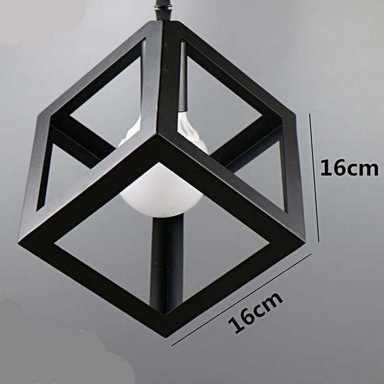 Square Cube Shaped Hanging Light | Ceiling Lamp (Bulb Included) - Decoricks