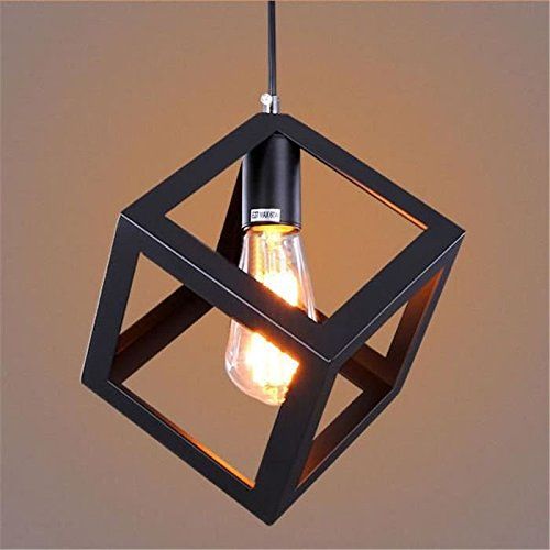 Square Cube Shaped Hanging Light | Ceiling Lamp (Bulb Included) - Decoricks
