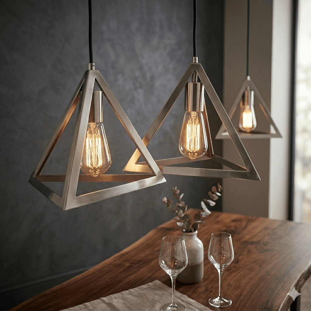Triangle Hanging Lamp – Modern Ceiling Light 3 - in - 1 (Bulbs Included) - Decoricks