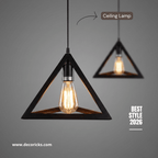 Triangle Hanging Lamp – Modern Ceiling Light 3 - in - 1 (Bulbs Included) - Decoricks