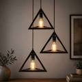 Triangle Hanging Lamp – Modern Ceiling Light 3 - in - 1 (Bulbs Included) - Decoricks